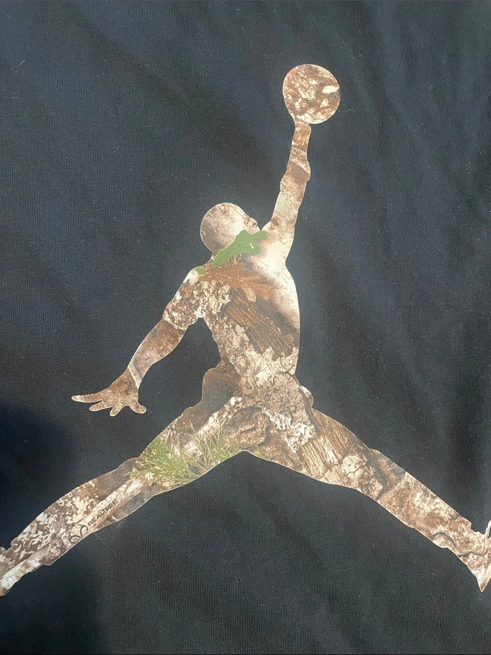Jordan Black Tee with Camo Jumpman